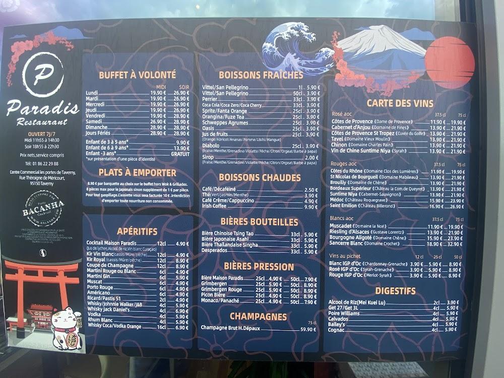 Restaurant Paradis Taverny - Menu Image 2
