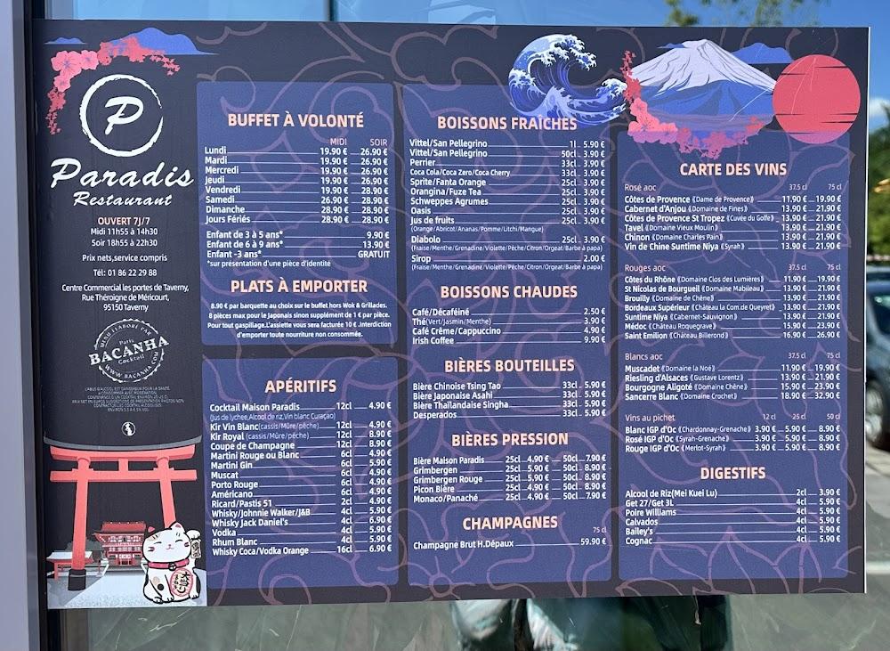 Restaurant Paradis Taverny - Menu Image 4